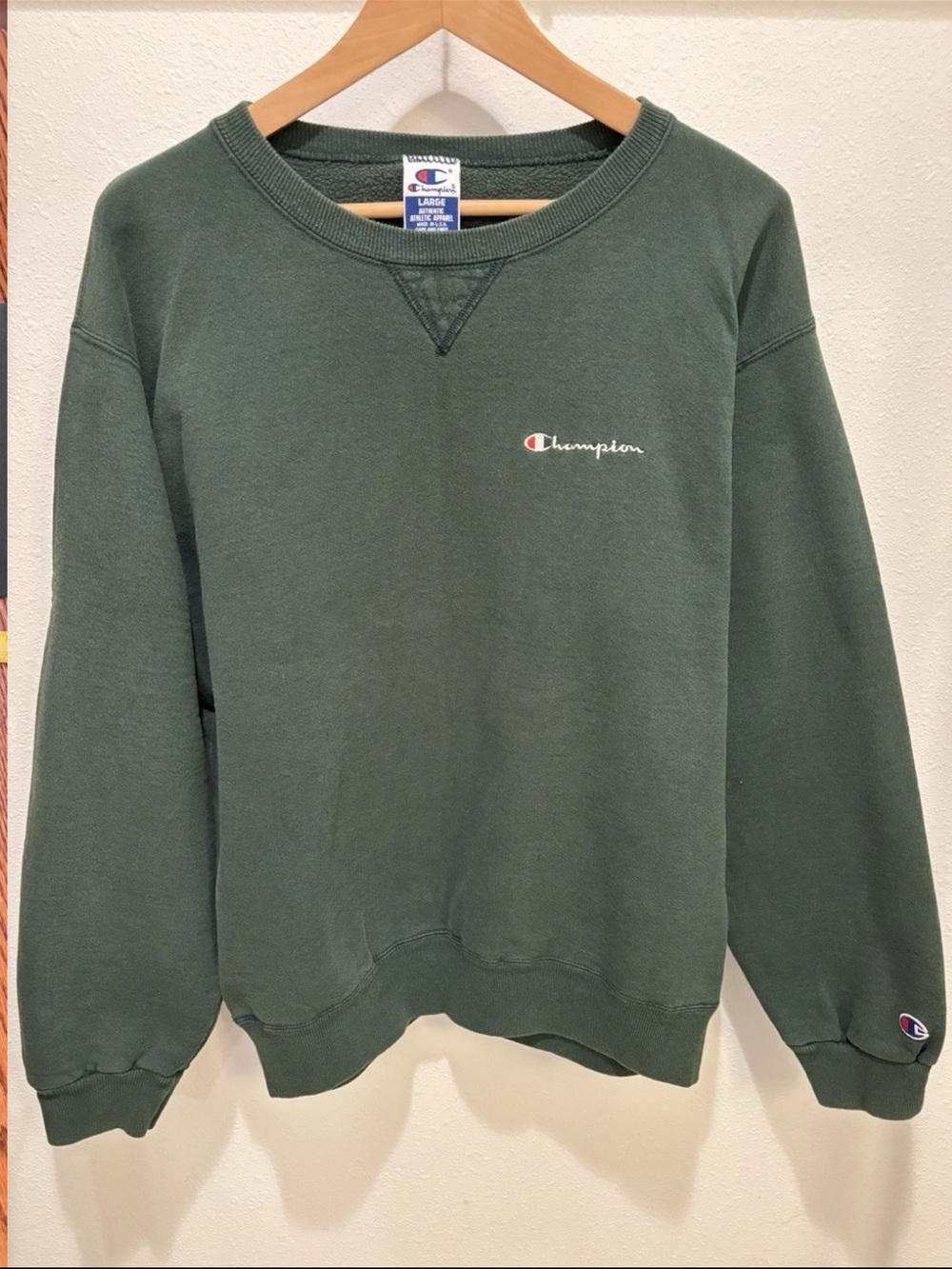 Vintage made in USA Champion Men's Forest Green Crewneck Sweatshirt